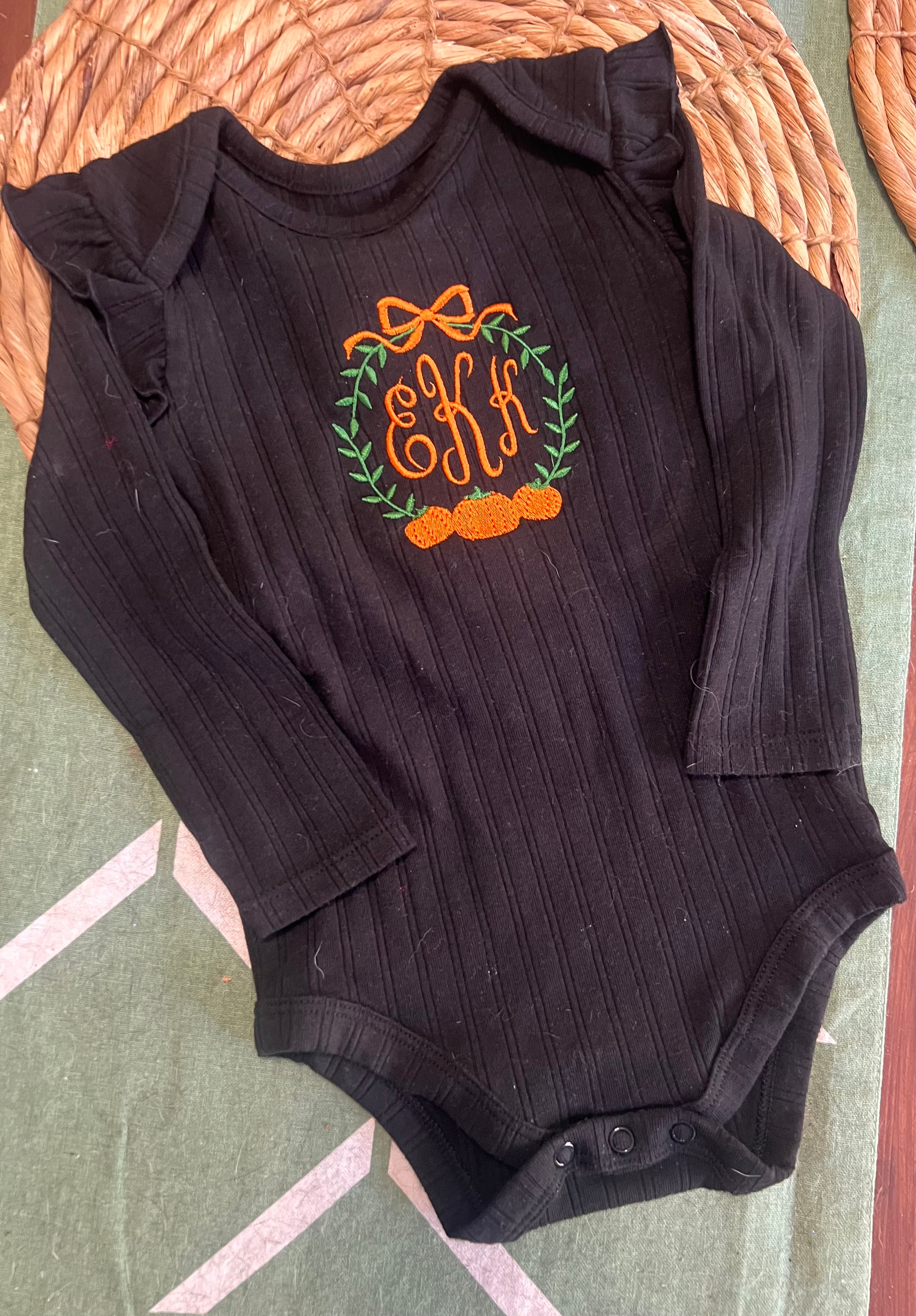 Fall Monogrammed Onesie