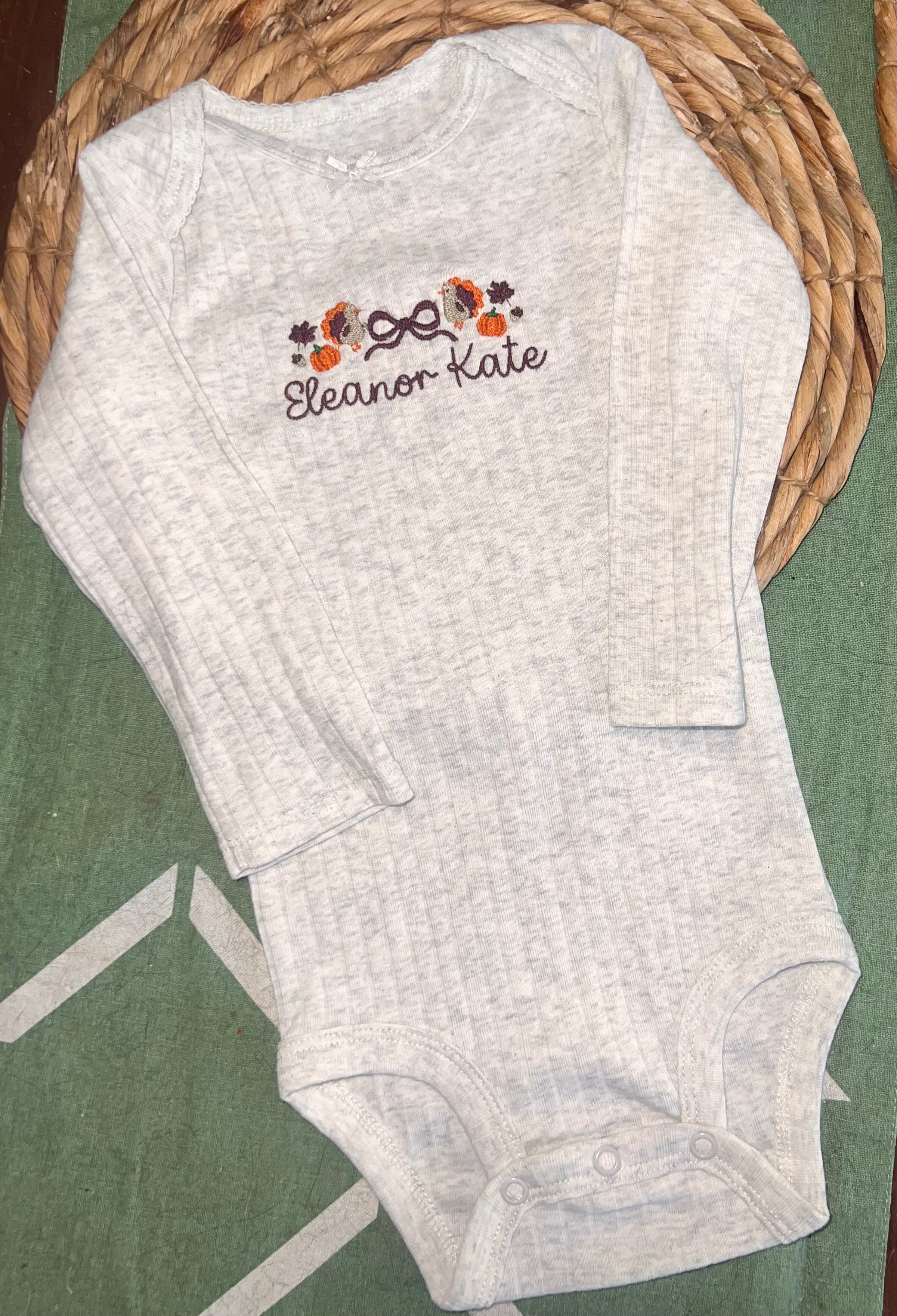 Thanksgiving Embroidered Onesie