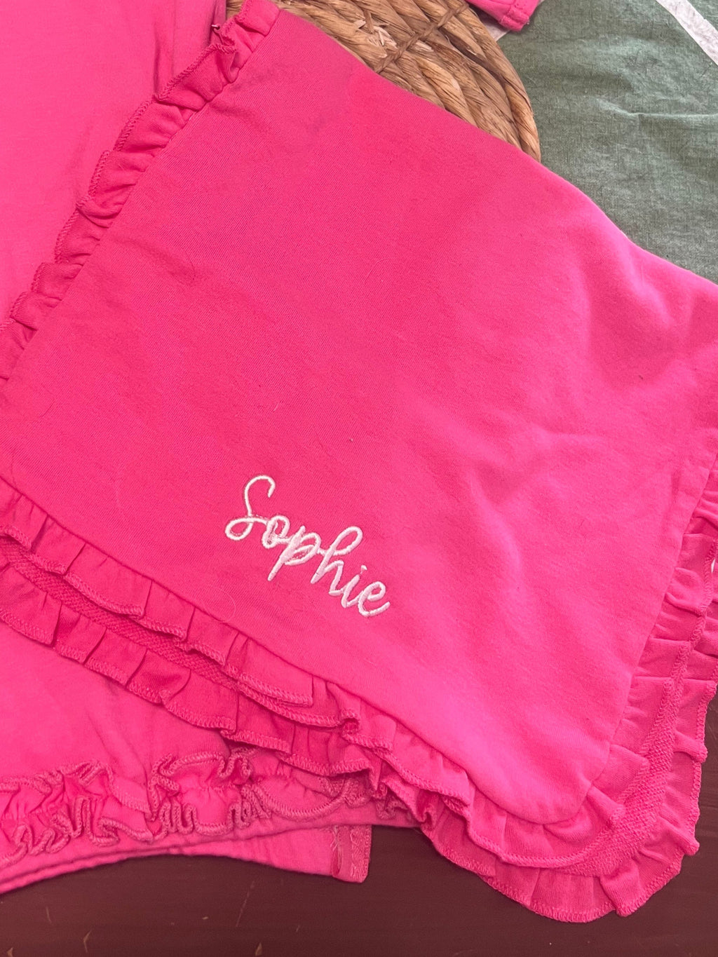 Ruffle Baby Burp Cloth