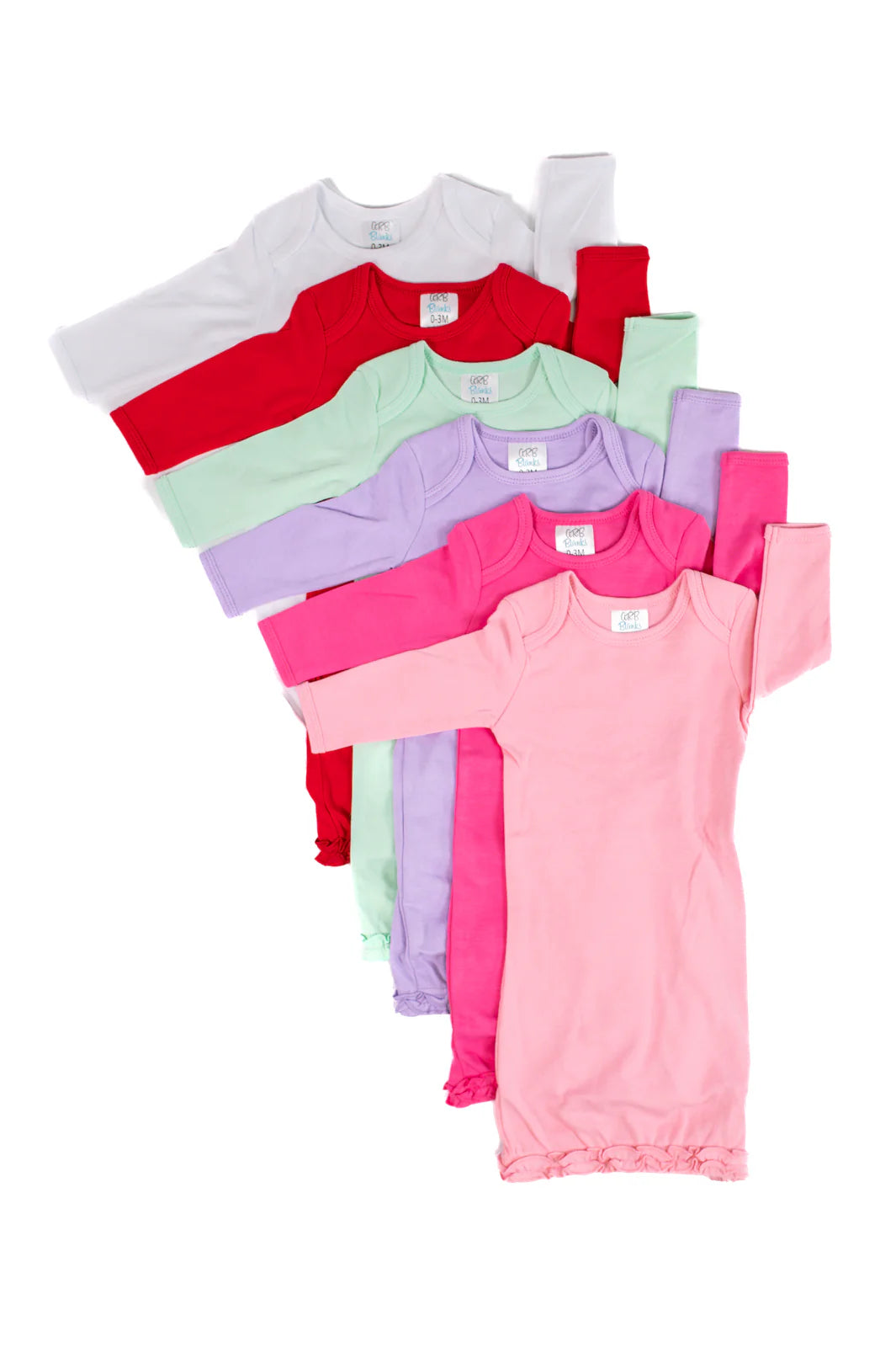 Ruffle Long Sleeve Baby Gown